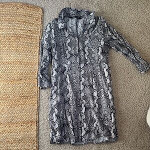 Zara Monochrome Snakeskin Pattern Dress